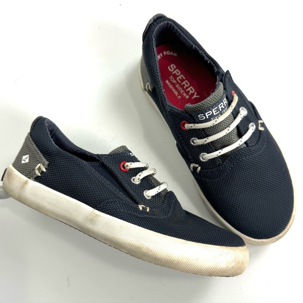 Sperry Bodie Jr Boys Washable Canvas Navy Slip On Shoes Sz 10.5 M Comfort Shoes